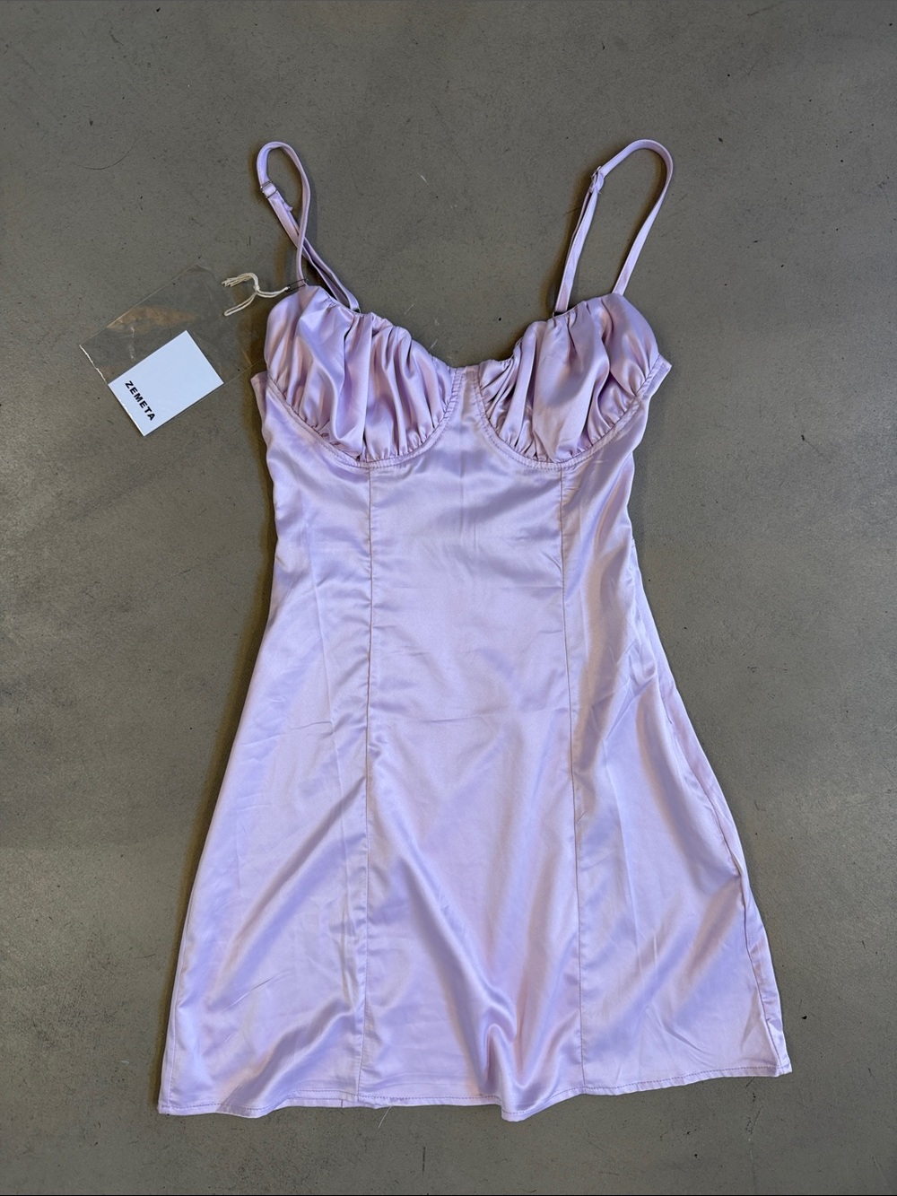 Dolls Kill Lilac Satin Bustier Mini Dress